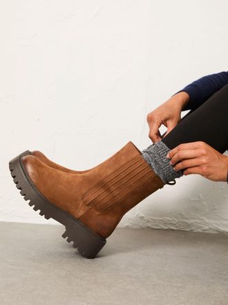 Fat Face FatFace Tan Brown Chunky Tall Chelsea Ankle Boots