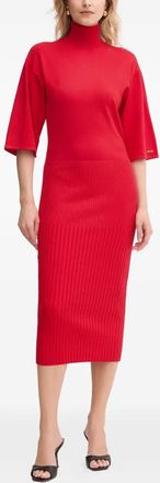 Twin-Set Abito midi a collo alto - Rosso