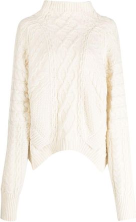 Erdem cable-knit wool jumper - women - Wool/Polyamide - S - White