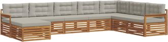 vidaXL Conjunto De Sof&aacute;s De Exterior 8 Uds. Gris Natural Y Claro Vidaxl