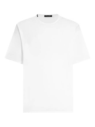 Dolce & Gabbana logo-tab T-shirt - men - Cotton - 48 - White
