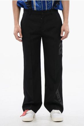 Off-white Virgin Wool Pants with 23 Embroidery size 50