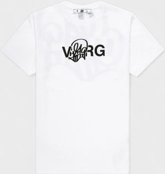 Off-white Mens Katsu S/S Slim Tee White Black - Size 2XS