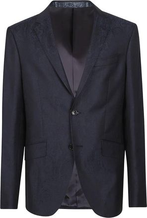 Etro Roma Jas - Heren - Business blazers - Blauw - M - Leer - Kostuums