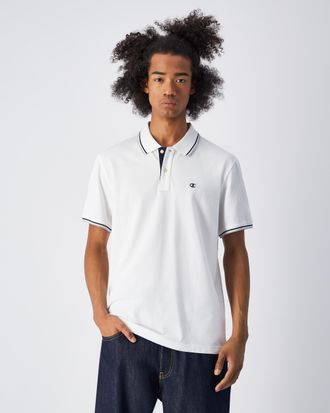 Champion Poloshirt CHAMPION, Herren, Gr. S (44/46), weiss (wht), Obermaterial: 100% Baumwolle, Shirts Poloshirt