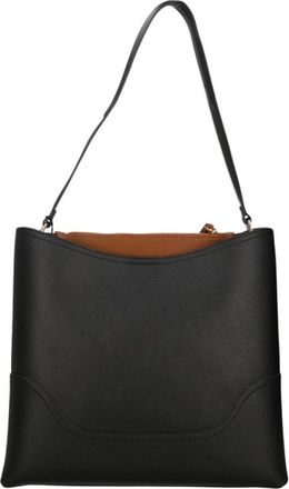 Twinset Tassen, Dames, Zwart, ONE Size, Leer, Saffiano-Effect Bucket Bag