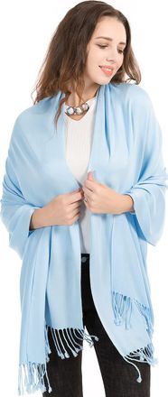 World of Shawls Super Soft Pashmina Shawl Scarf Wrap (Baby Blue)