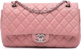 Chanel Pre-owned Womens Classic Quilted Flap Bag - Pink Leather - One Size