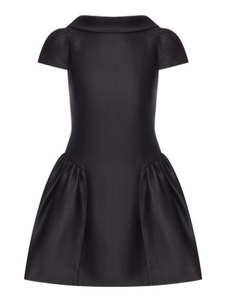 Self Portrait BLACK TAFFETA MINI DRESS WITH COLLAR - Self-portrait - Woman