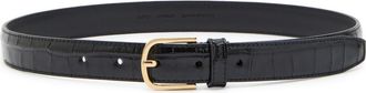 Toteme Slim Crocodile-embossed Leather Belt - Black - 90 (UK 14 / XL)