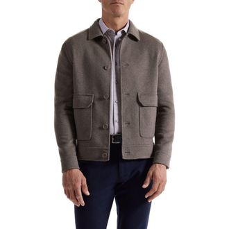Bugatchi Felted Wool Blend Jacket in Walnut at Nordstrom Rack, Size X-Large