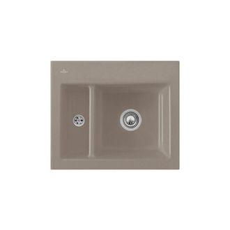 Villeroy & Boch Villeroy&boch - Fregadero De 1 Seno Y Medio Villeroy Et Boch Subway 60 Xm 62 X 51 Cm Sin Escurridor Fossile Ceramicplus Con Desag&uuml;e Manual