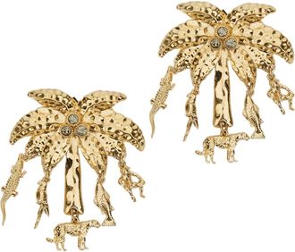 Jacquemus Gold Les Boucles Palmier Charm Earrings