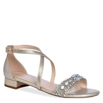 Paradox London Womens Paradox London Elyse Sandals Gold Block Heel Ankle Strap ZAP1973