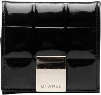 Chanel Pre-owned Choco Bar Patent Coin Case - Dames - Vintage Accessoires - Zwart - ONE Size - Leer - Vintage