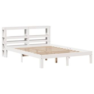 Berkfield Home Beautiful Bed Frame with Headboard without Mattress White 120x200 cm | Size: Small Double