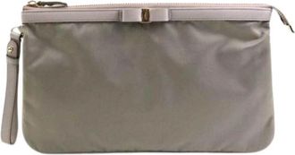 Ferragamo Pre-owned Nylon Clutch - Dames - Vintage Clutch - Grijs - ONE Size - Nylon - Vintage
