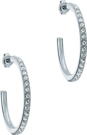 Ted Baker Clanci Medium Crystal Hoop Earrings in Silver Tone /Clear Crystal at Nordstrom