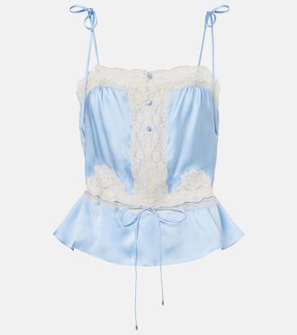 Chlo&eacute; Chlo&eacute; Top lencero de sat&eacute;n de seda con encaje