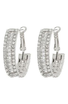 Tasha CZ Hoop Earrings in Silver at Nordstrom Rack
