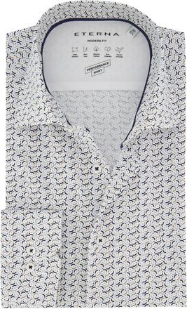 Eterna Overhemd Eterna modern fit stretch blauw geprint