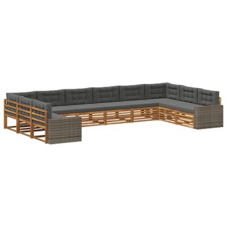 vidaXL Juegos De Sof&aacute;s 10 Uds. Madera De Acacia S&oacute;lida Vidaxl