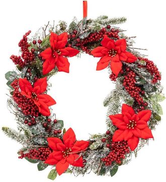 F&eacute;&eacute;ric Lights & Christmas Corona De Flores De Pascua 50 Cm - Feeric Lights & Christmas