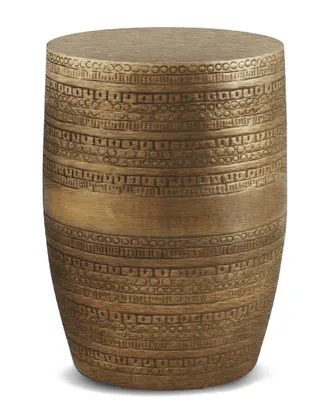Simpli Home Johnsen 15In Tribal Pattern Metal Accent Table