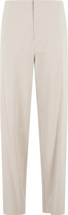 Isabelle Blanche Zand Wijde Pijp Broek Centrale Knoop - Dames - Straight fit broeken - Beige - S - Broeken