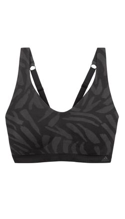 adidas B&uuml;gelloser BH ADIDAS SPORTSWEAR, Damen, Gr. XL, N-Gr, grau (777, tiger print), Single Jersey, Obermaterial: 80% Polyamid, 20% Elasthan, gemustert, beq