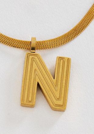 Anthropologie Water Resistant Initial Necklace
