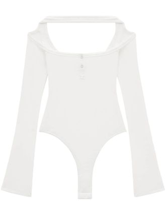 Courrèges cut-out ribbed bodysuit - White