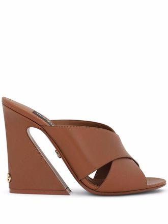 Dolce & Gabbana tapered-heel leather sandals - women - Calf Leather/Goat Skin/Calf Leather/Calf Leather - 40 - Brown