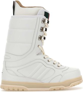 Gucci White Leather Boots