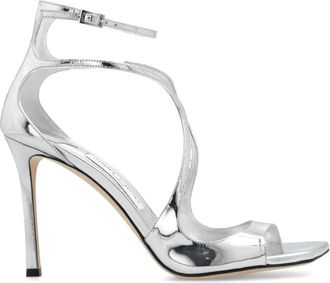 Jimmy Choo London Azia hakken sandalen - Dames - Sandalen met hakken - Grijs - 37 1/2 EU - Leer - Schoenen