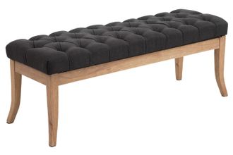 Clp Clp - Banco Recibidor Ramses En Tela & Madera Clara Gris Oscuro 120 Cm