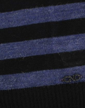Costume National Womens Black Striped V-Neck Sweater Acrylic Clothing