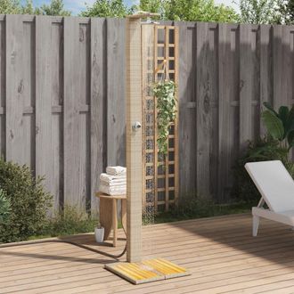 vidaXL Ducha De Exterior Rat&aacute;n Pe Y Madera Acacia Beige 50x55x224 Cm Vidaxl