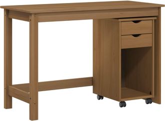 vidaXL Juego De Escritorio Y Gabinete 2 Uds. Marr&oacute;n Miel Vidaxl