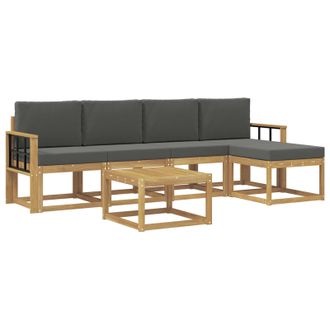 vidaXL Conjunto De Sof&aacute;s De Exterior 6 Pcs Blanco Y Antracita Vidaxl