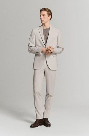 Mango Super Slim Fit Stretch Suit Pants in Ecru at Nordstrom, Size 32