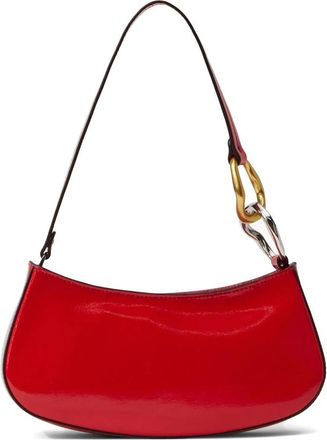 Staud Ollie Leather Shoulder Bag in Cherry at Nordstrom