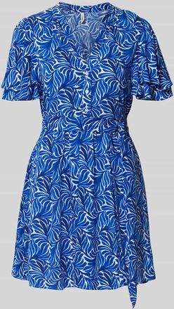 Only Tailliertes Minikleid mit Bindegürtel Modell NOVA in Blau, Größe XL