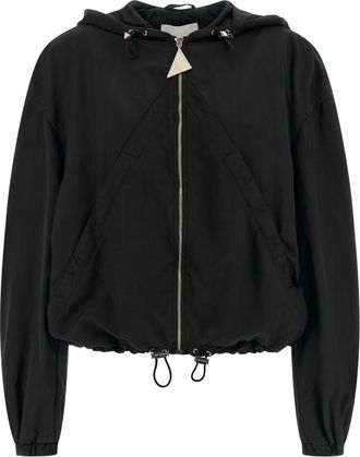 The Attico Black Hooded Bomber Jacket