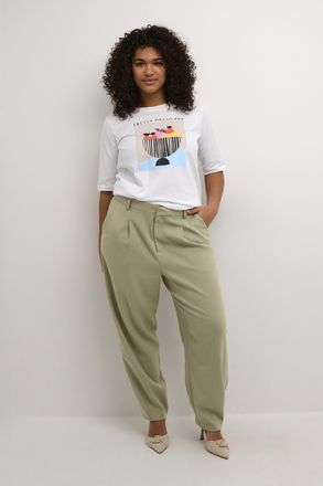Kaffe Curve Pants Suiting Loose fit Vetiver green