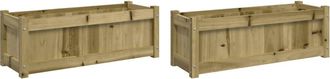 vidaXL Jardineras De Exterior 2 Unidades Madera Impregnada De Pino Vidaxl