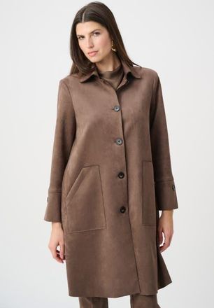 Joseph Ribkoff Suede Straight Coat in Mink at Nordstrom, Size 8