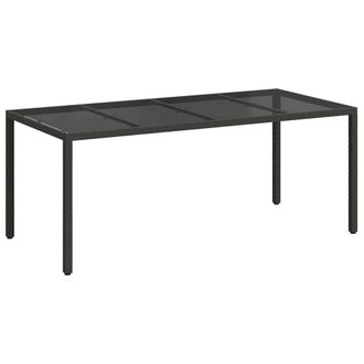 Berkfield Home Garden Dining Table Black 190x90x75 cm Poly Rattan | Size: 190 x 90 x 75 cm