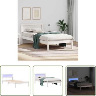 vidaXL Letto moderno - Struttura del letto Bianco 90 x 200 cm Pino massello