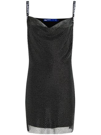 Karl Lagerfeld crystal-embellished dress - women - Polyester - S - Black